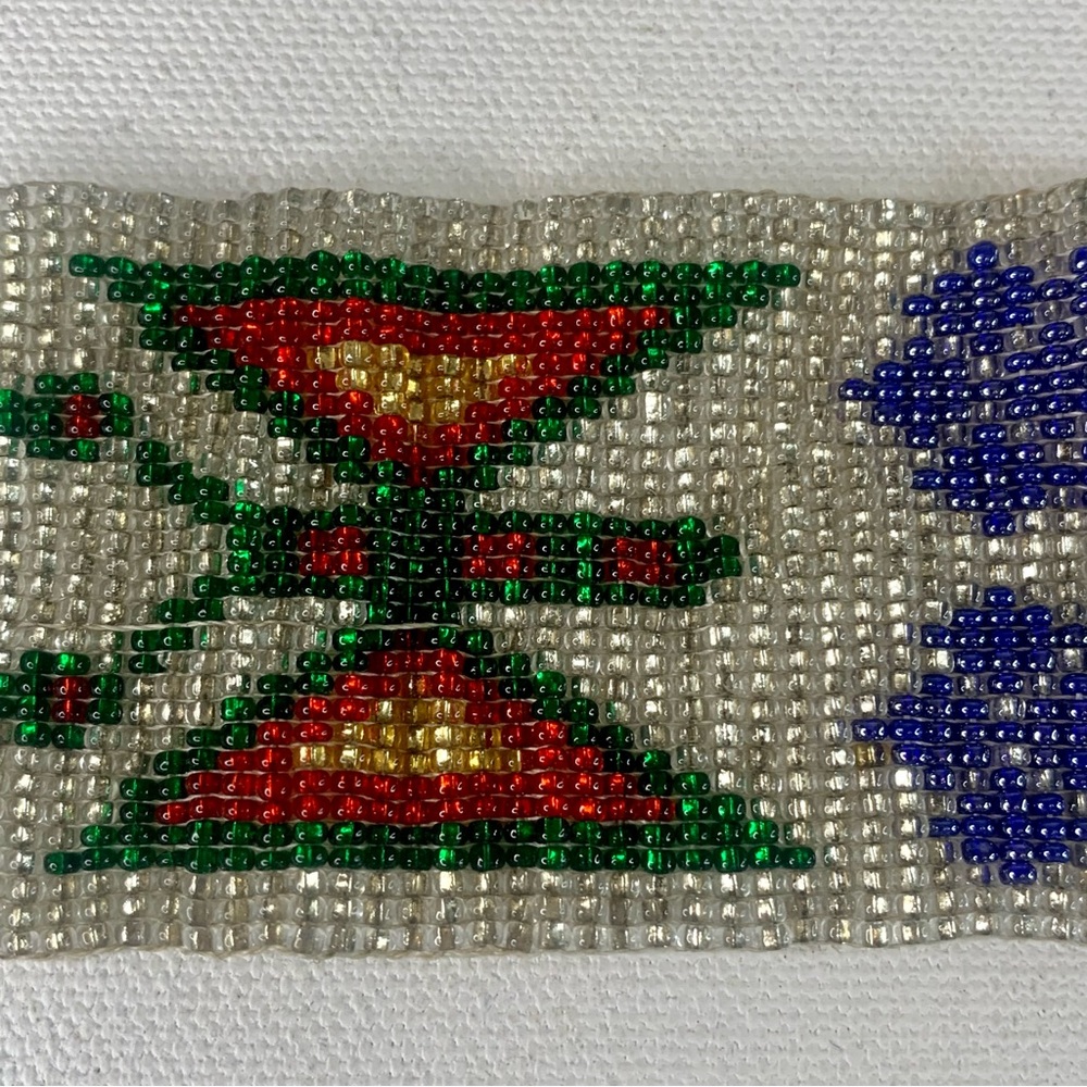 Glass Seed Bead Butterfly Cuff Bracelet Handmade Huichol Native American Style - Picture 5 of 16